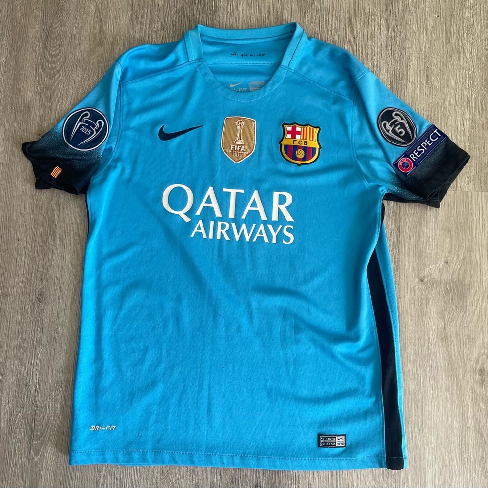 Nike FC Barcelona 2015/2016 Lionel Messi Third Kit Blue Men’s Medium